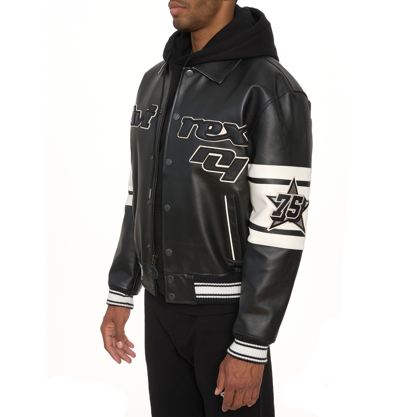 Avirex Brooklyn Leather Jacket - Black - Small
