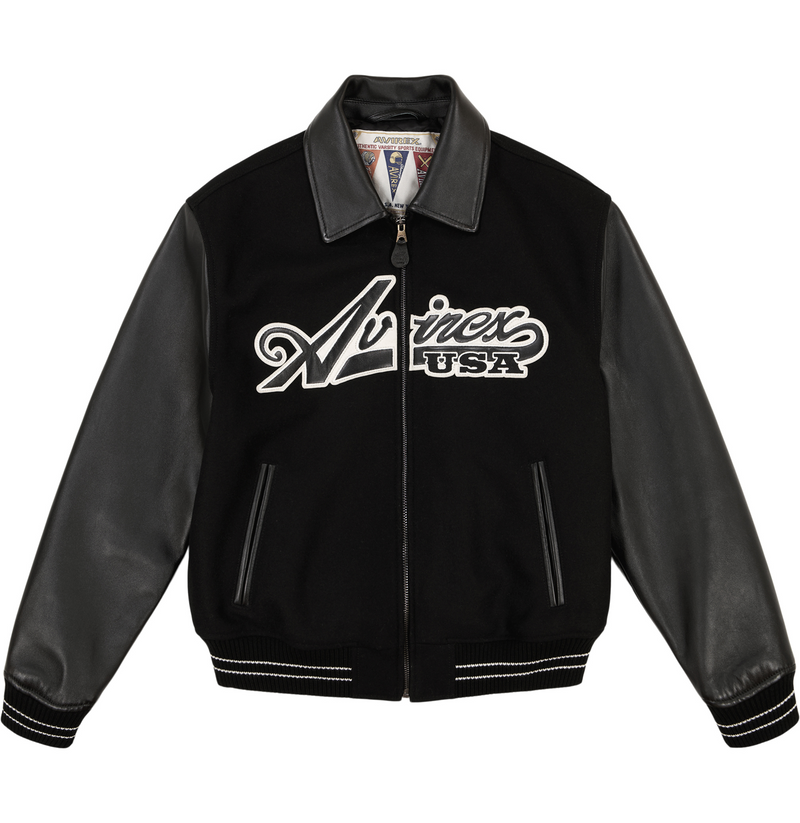 SCRIPT WOOL LEATHER JACKET