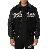 SCRIPT WOOL LEATHER JACKET