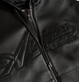 SCRIPT NAPPA LEATHER HOODIE