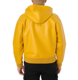 SCRIPT NAPPA LEATHER HOODIE