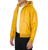 SCRIPT NAPPA LEATHER HOODIE