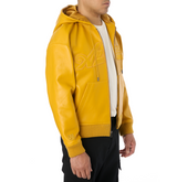 SCRIPT NAPPA LEATHER HOODIE