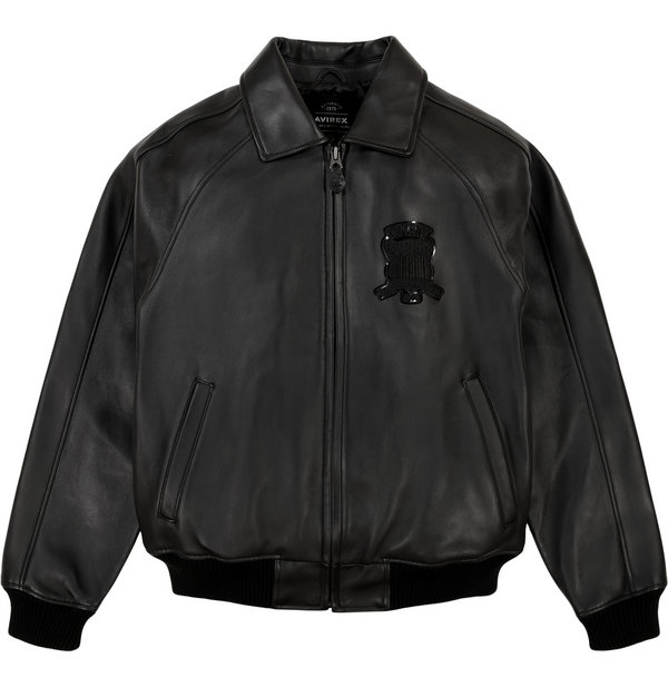 Avirex leather bomber jacket best sale