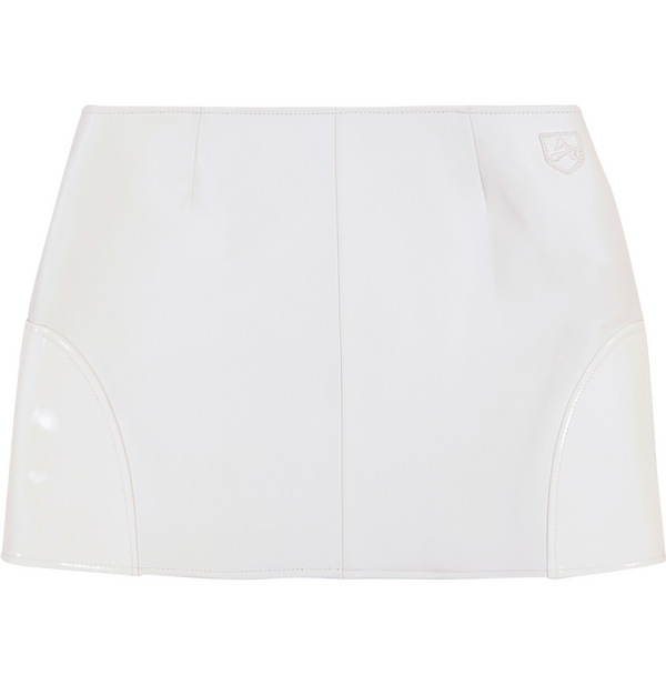 PATENT LEATHER MOTO SKIRT