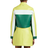 CROPPED COLORBLOCK MOTO JACKET