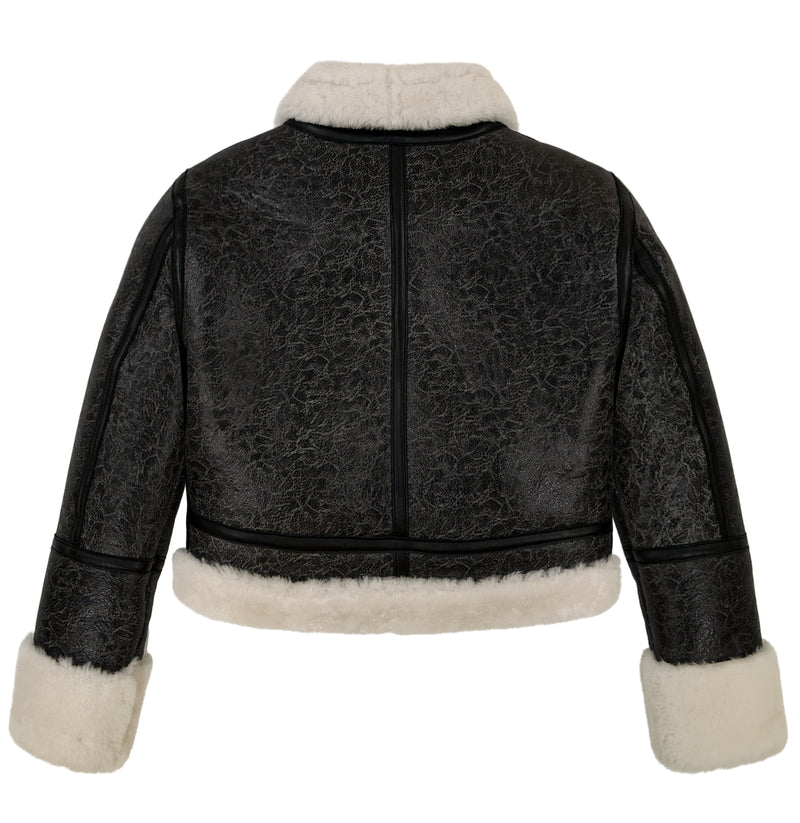 CROPPED SHEARLING JACKET