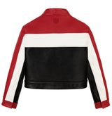 CROPPED COLORBLOCK MOTO JACKET