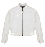 CROPPED PATENT LEATHER MOTO JACKET