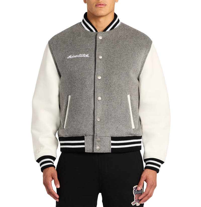 WOOL LEATHER VARSITY JACKET