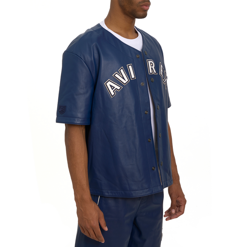 Avirex Game Day Nappa Leather Jersey - Varsity Blue